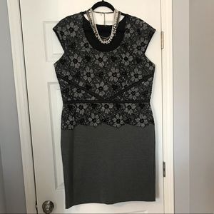 Ann Taylor knit dress with lace overlay